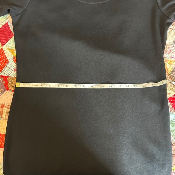 Misook Black Knit Maxi Dress Short Sleeve Scoop Neck Side Slits Size M Korea - Picture 6 of 9